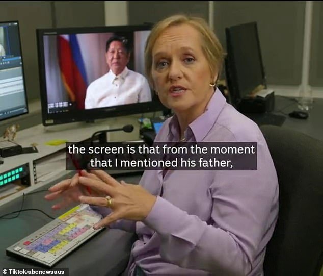 In a TikTok video titled “What Happens When You Ask a President About Corruption?”  7.30 host Sarah Ferguson discussed what happened behind the scenes after she killed Marcos Jr.  had asked about his family's alleged corruption
