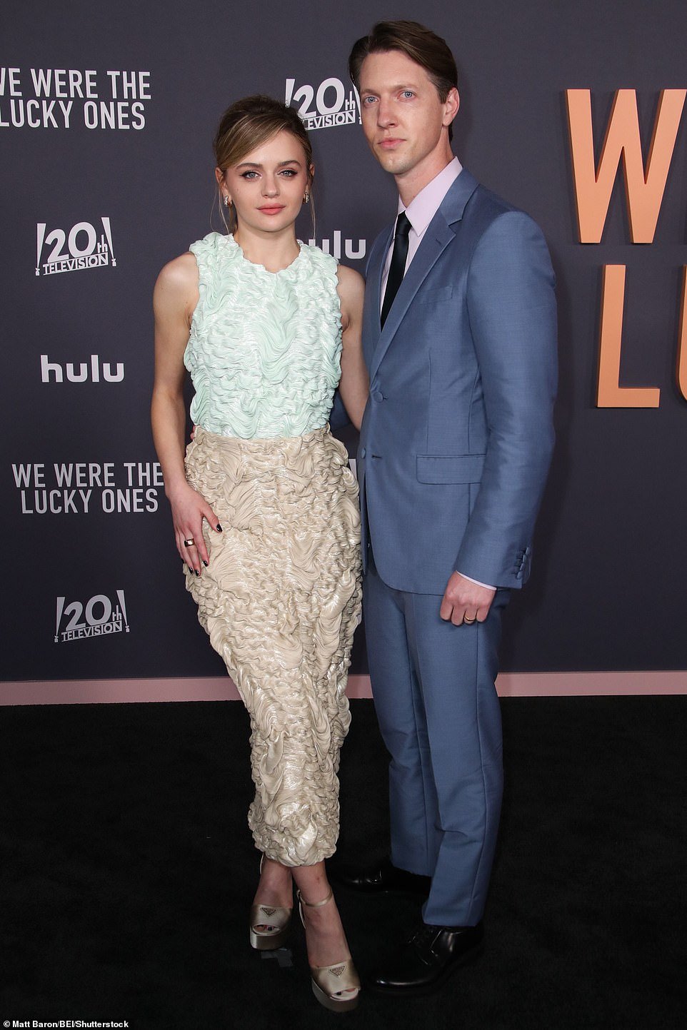 Joey King and Steven Piet walked their first red carpet as newlyweds at the Los Angeles premiere of her Hulu series We Were The Lucky Ones, held Thursday at the Academy Museum of Motion Pictures