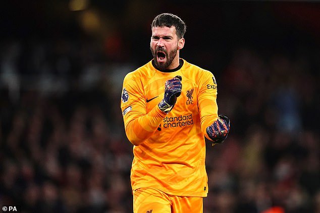 Alisson Becker has not played for Liverpool since the 3-1 defeat to Arsenal in February