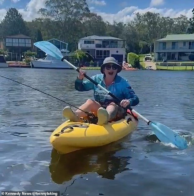 A 'kayaking Karen' was filmed shouting at a father and daughter duo as they cruised down Dora Creek, New South Wales, Australia