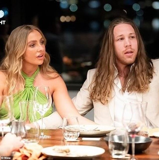 The duo visited Universal in Oxford St after their Nova FM Dinner Party, where Jayden once again confessed his love for bride Eden Harper (left)