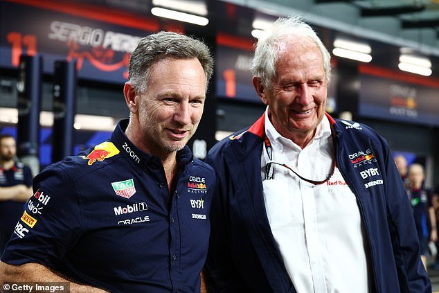 Red Bull advisor Dr Helmut Marko (right) said he would not be suspended by the Formula 1 team after being accused of leaking evidence about the conduct of Christian Horner (left).