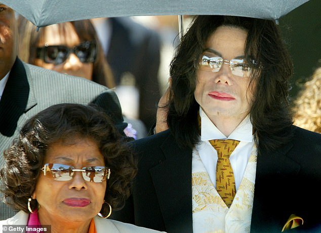 Michael's estate has come under renewed scrutiny amid long-running allegations that he sexually abused children;  he and Katherine are photographed outside the trial in 2005