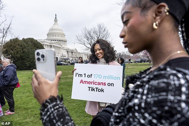 TikTok fans arrived on Capitol Hill earlier this month to protest a bill that could ban the app in the US if its China-based parent company ByteDance does not divest the company