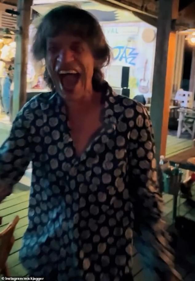 Sir Mick Jagger proved he's still the king of the dancefloor as he showed off his iconic dance moves at the Mustique Blues Festival in the Caribbean