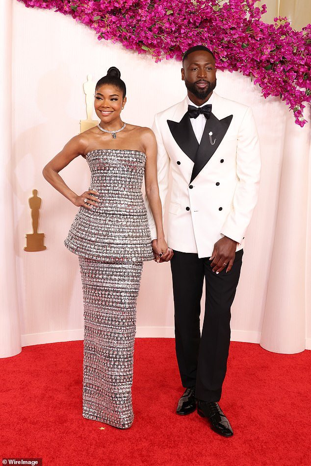 Gabrielle Union and her husband Dwyane Wade were a vision of Hollywood glamor as they attended the 2024 Academy Awards