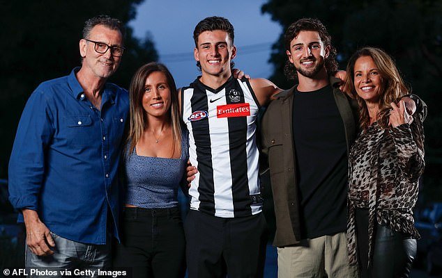 Collingwood legend Peter Daicos (pictured left) has revealed how the AFL almost denied him a heartwarming moment with his daughter Maddie (second from left) that he still cherishes
