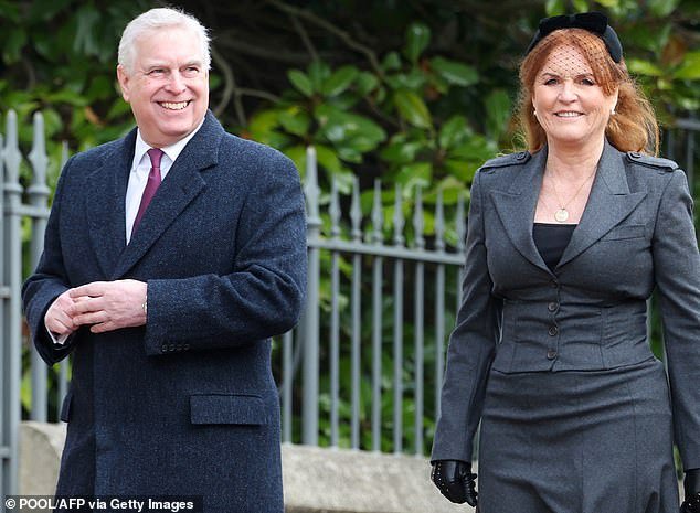 Andrew was joined at the service on February 27 by ex-wife Sarah, Duchess of York