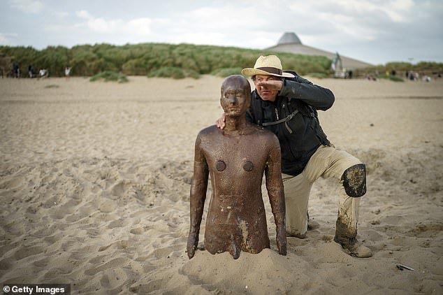 Similar statues, said to resemble Sir Antony's naked body, have been displayed on Crosby Beach in Liverpool