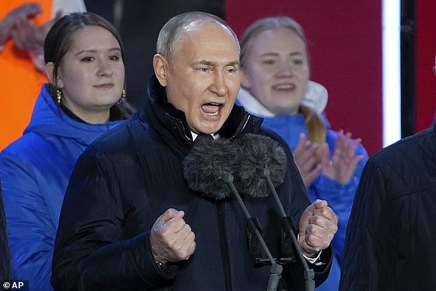 The Russian despot has consolidated his grip on power for another six years after authorities claimed he won 88 percent of the vote in the election.