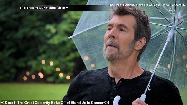 Rhod Gilbert, 55, broke down in tears as he detailed his battle with cancer on Sunday's Great Celebrity Bake Off Stand Up To Cancer special