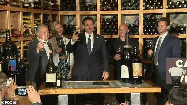 Cheers!  Florida Governor Ron DeSantis signed legislation to allow the sale of super-sized bottles of wine