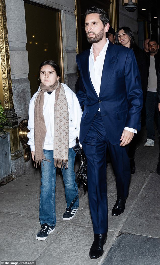Scott Disick showed off his slimmer figure on Tuesday while in New York with daughter Penelope, 11