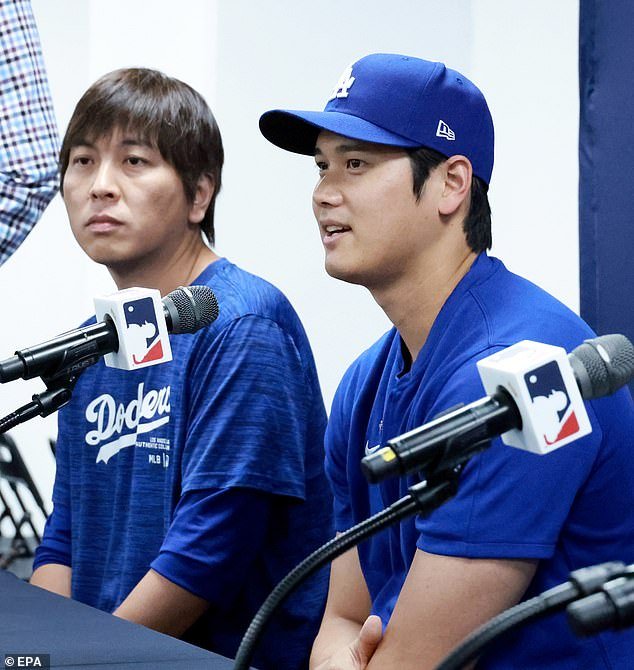 Ohtani (right) and Mizuhara (left) pictured last week before the translator was fired