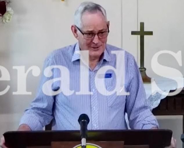 Ian Wilkinson appeared in good spirits as he led a Good Friday service at Korumburra Baptist Church today (Photo: A February service at the church)