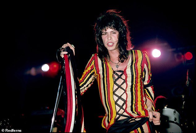 Tyler performing with his band Aerosmith in the 1970s
