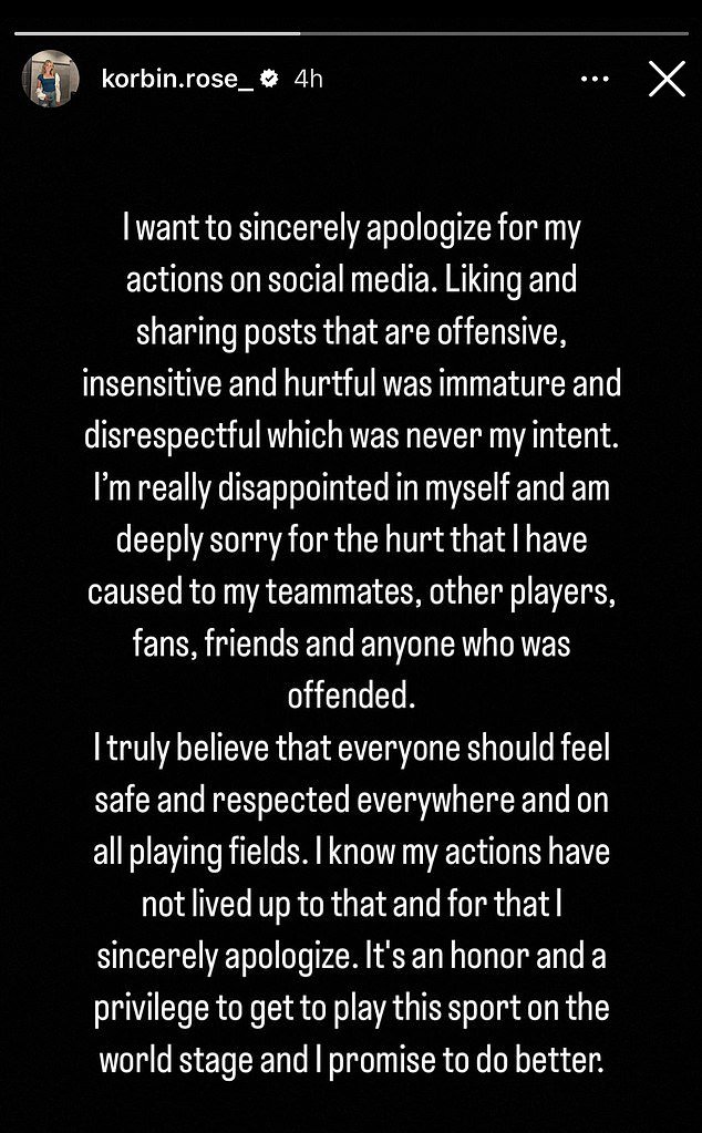She posted this apology to her Instagram Story, where she acknowledged her “hurtful” actions