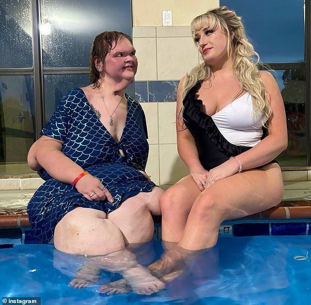 Tammy Slaton is enjoying her 200-pound weight loss - recently photographed during a girls' outing as she showed off her slim figure in a swimsuit.