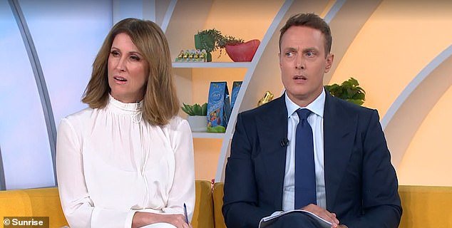 Sunrise presenter Matt Shirvington warned users not to take investment advice from social media (pictured with Nat Barr)