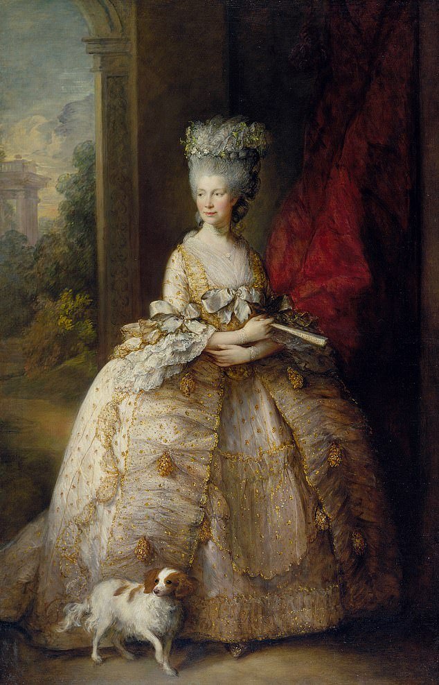 Queen Charlotte, depicted by Thomas Gainsborough in 1781. She had 15 children with King George III