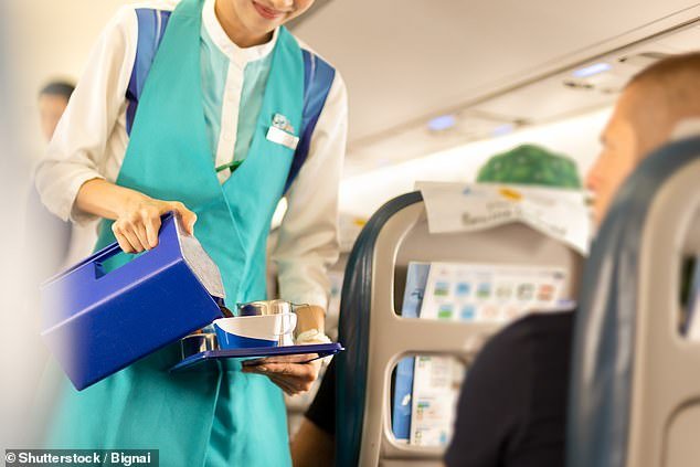 She advised that drinking a large cup of peppermint tea, free on BA long-haul flights, is a great way to prevent bloating – compared to a more standard tea or coffee choice