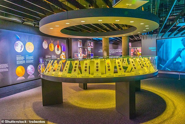 Pictured: Inside the city's Olympic Museum, where medals and costumes are on display