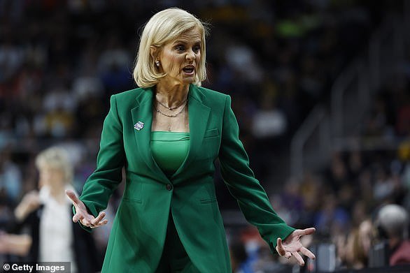 LSU Tigers head coach Kim Mulkey watches during the first half on Monday