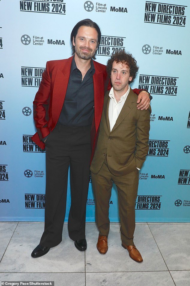 The Constan¿a, Romania-born actor posed with writer-director Aaron Schimberg at the event