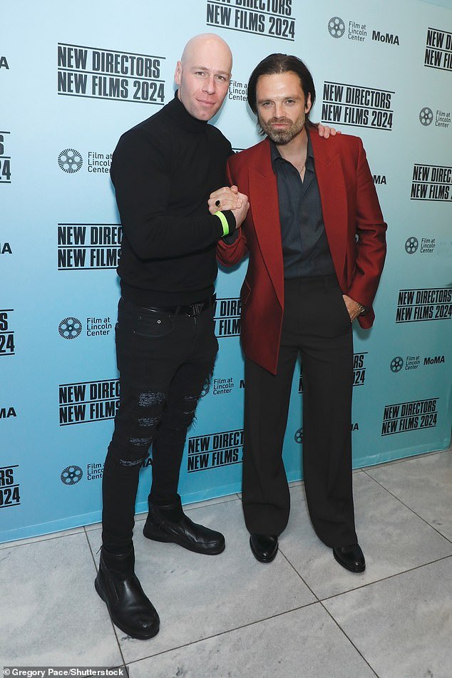 Stan posed next to actor Sergio Delavicci, who appears in the film as Mover