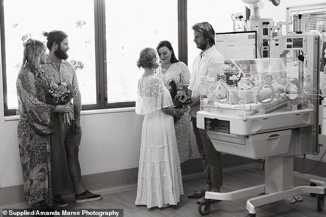 Despite the restrictions on visitors, hospital staff were willing to do whatever they could to get Angus and Alana married alongside then three-week-old Rafferty.