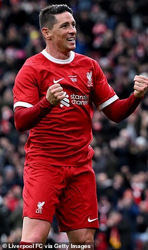 The Spaniard filled out a Liverpool kit with muscle during a recent charity match