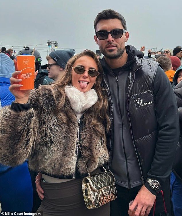 They also donned their winter gear with boyfriend Chloe Burrows as they headed to the French Alps for the Snowboxx music festival