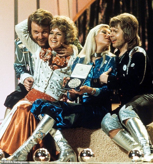 ABBA after their Eurovision victory in Brighton in 1974