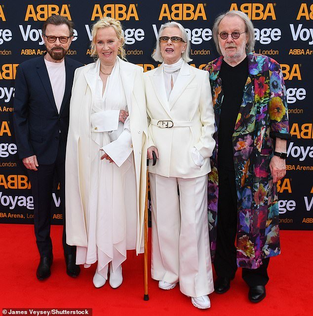 The iconic 70s pop group – consisting of Bjorn Ulvaeus, Agnetha Faltskog, Anni-Frid Lyngstad and Benny Andersson (LR) – attended the opening of the show in 2022 (photo)