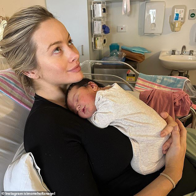 Simone announced last week that she had given birth on Easter Sunday and shared some adorable photos of her newborn on Instagram