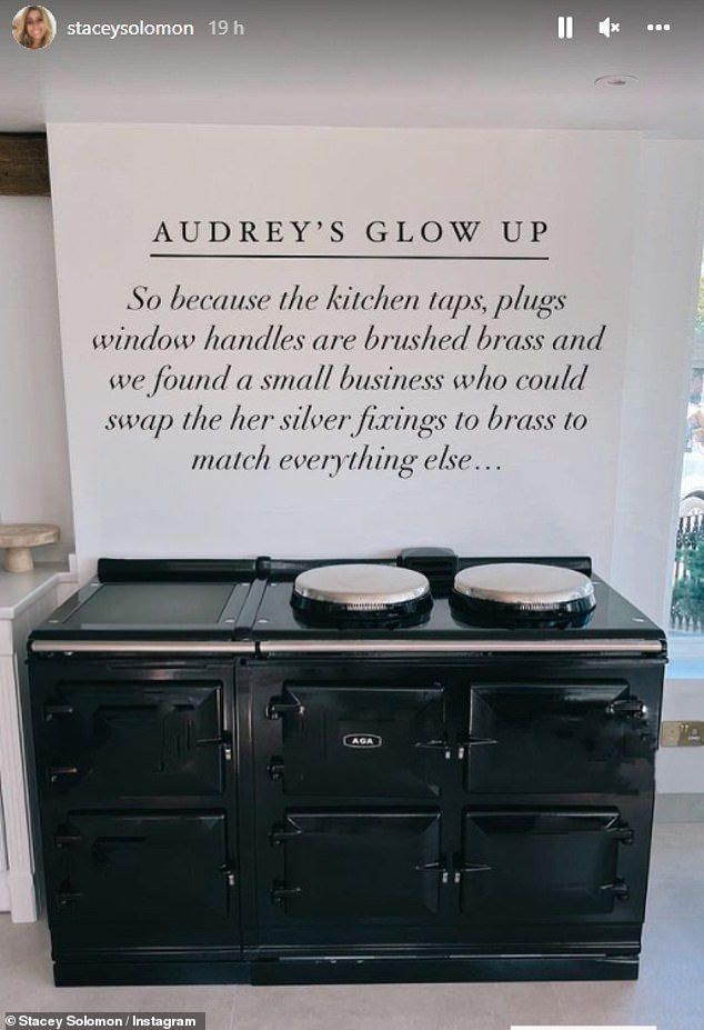 A traditional AGA also takes a prominent place in the room