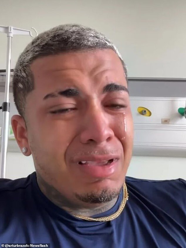 Artur Braz revealed his pain on social media with a video of him crying.  He is reportedly still hospitalized at Hospital Real Portugues, in downtown Recife, Brazil