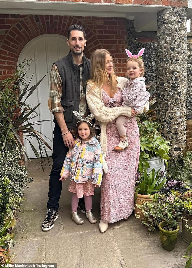 Millie lives in the chic London abode with her husband Hugo Taylor and their children Sienna, who turns four next month, and Aurelia, two.