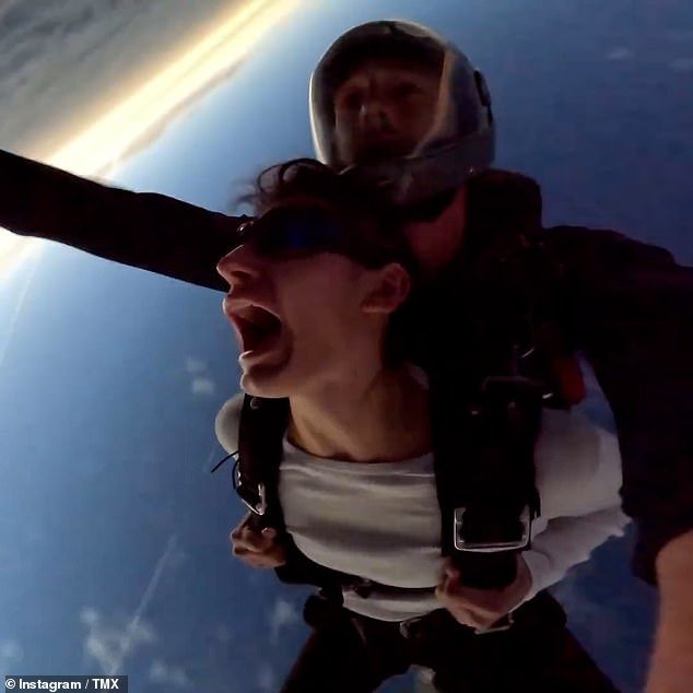 If the skydive itself was thrilling enough for the duo, they would have been even more enthralled by the opportunity to view the total solar eclipse - which passed over North America on Monday - as they descended.
