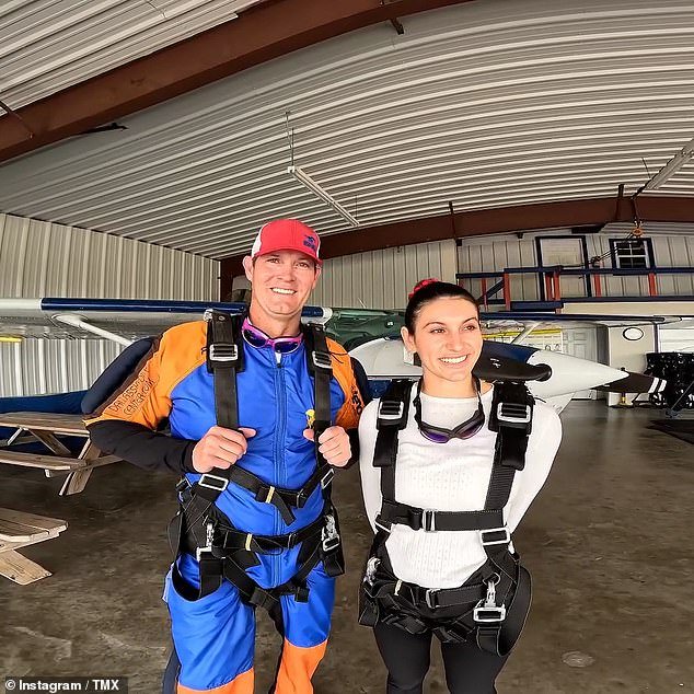 The father and daughter seen together before their sensational skydive