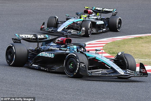 Lewis struggled during the race and had to let teammate George Russell through