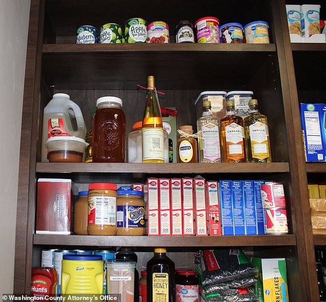 While Russell and Eve were regularly denied food, photos from the crime scene show a well-stocked pantry