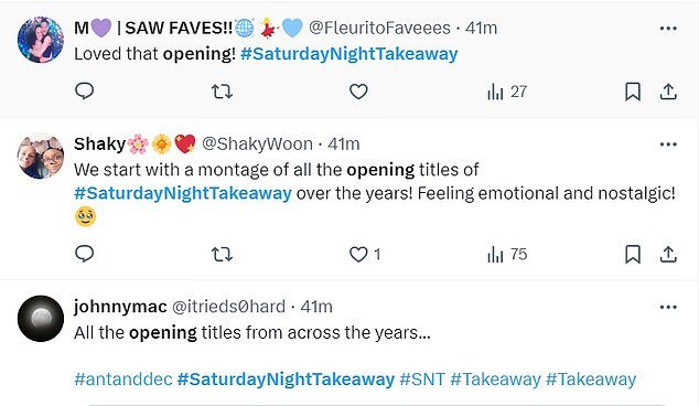 1713035503 919 Saturday Night Takeaway fans admit theyre feeling emotional and nostalgic