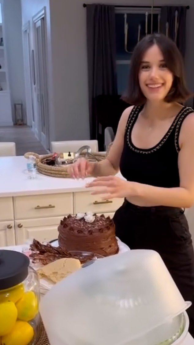 She was also seen decorating her birthday cake as her proud dad filmed her