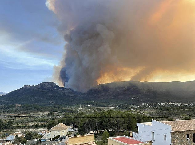 The fire started on Sunday near Tarbena in the Valencia region, when temperatures reached 30 degrees Celsius, unusually high for the season