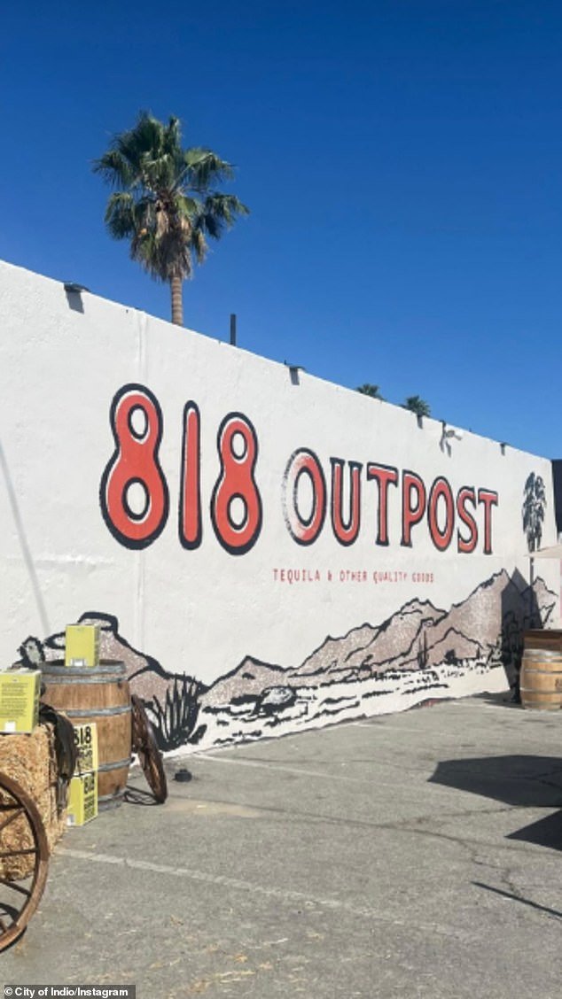 They placed a large 818 sign at the bar where they held the event, which plugged the reality star's tequila line