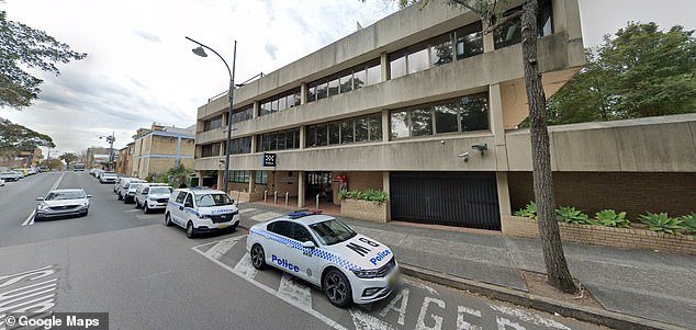 Bruce Lehrmann took refuge in Gosford police station (pictured)