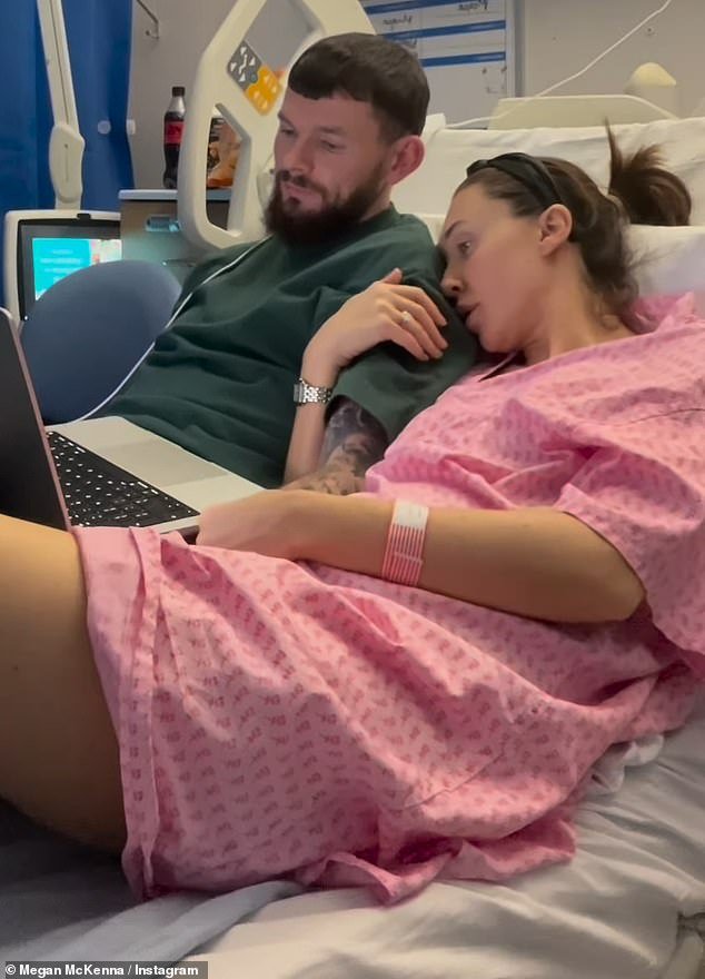 Megan, who has been open about her IVF journey, revealed she had a very 'scary' reaction to her medication which led to her partner Oliver rushing her to hospital