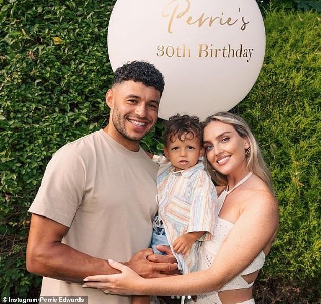 Perri (pictured with her fiancé and Axel's father Alex Oxlade-Chamberlain)