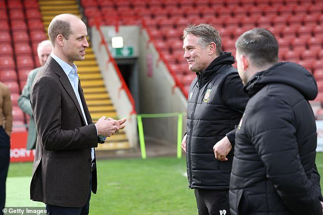 Prince William spoke to Wrexham AFC manager Phil Parkinson during his visit in March